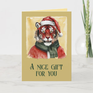 Grappige dieren Kerstfavorieten - Tiger 1 Kaart