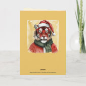 Grappige dieren Kerstfavorieten - Tiger 1 Kaart (Achterkant)