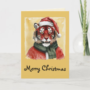 Grappige dieren Kerstfavorieten - Tiger 1 Kaart
