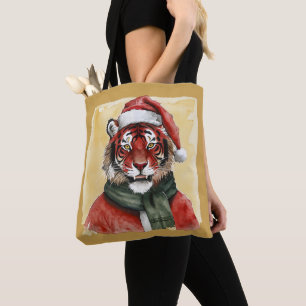 Grappige dieren Kerstfavorieten - Tiger 1 Tote Bag