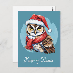 Grappige dieren Kerstfavorieten - Uil 1 Briefkaart