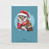 Grappige dieren Kerstfavorieten - Uil 1 Kaart (Achterkant)