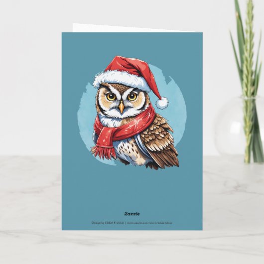Grappige dieren Kerstfavorieten - Uil 1 Kaart (Achterkant)