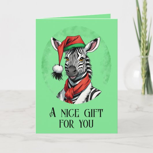 Grappige dieren Kerstfavorieten - Zebra 1 Kaart (Voorkant)