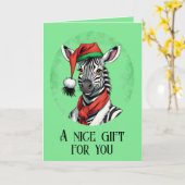 Grappige dieren Kerstfavorieten - Zebra 1 Kaart (Gele Bloem)