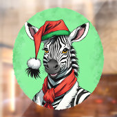 Grappige dieren Kerstfavorieten - Zebra 1 Raamsticker (Vel 2)