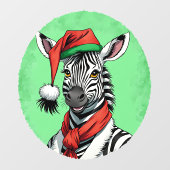 Grappige dieren Kerstfavorieten - Zebra 1 Raamsticker (Vel)