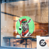 Grappige dieren Kerstfavorieten - Zebra 1 Raamsticker (Cafe Raam)