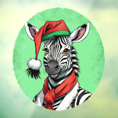 Grappige dieren Kerstfavorieten - Zebra 1 Raamsticker (Vel 3)