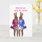 Grappige dieren krijgen oude vrouwen verjaardagska kaart (Gele Bloem)