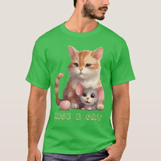 Grappige dieren muizen en kat t-shirt (Voorkant)