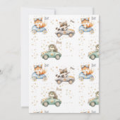 Grappige dieren racen auto's tweede verjaardag kaart (Achterkant)