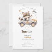 Grappige dieren racen auto's tweede verjaardag kaart (Voorkant)