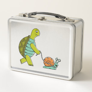 Grappige Dieren Schildpad En Slak