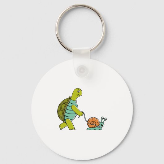 Grappige dieren schildpad en slak sleutelhanger (Voorkant)