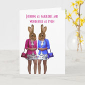 Grappige dieren vrouwen verjaardagskaart kaart (Gele Bloem)