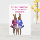 Grappige dieren winkelen vrouwen verjaardagskaart kaart (Gele Bloem)