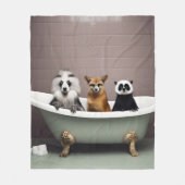 Grappige dieren zitten in bad in badkamer fleece deken (Voorkant)