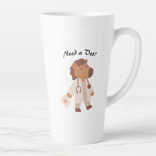 Grappige Dierenarts Humor Animal Care Quote Latte Mok (Rechts)