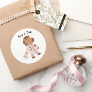 Grappige dierenarts humor dierenverzorging citaat ronde sticker