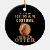 Grappige dierenkostuum dierentuin keeper keramisch ornament (Voorkant)