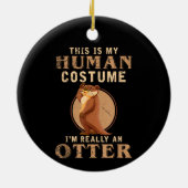 Grappige dierenkostuum dierentuin keeper keramisch ornament (Achterkant)