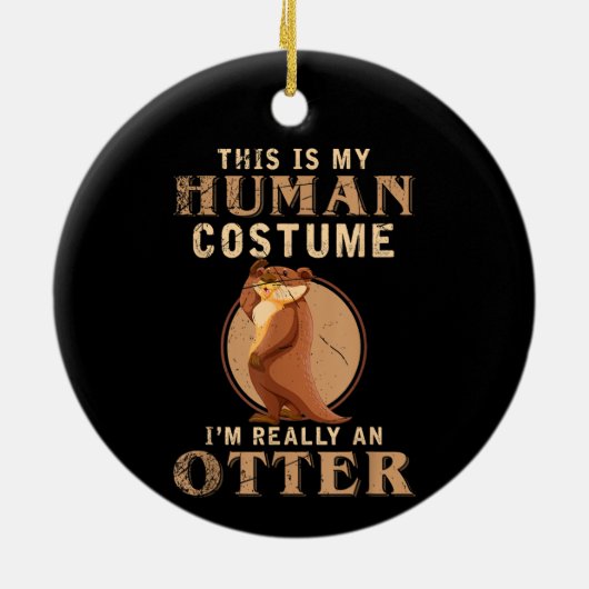 Grappige dierenkostuum dierentuin keeper keramisch ornament (Achterkant)