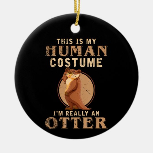 Grappige Dierenkostuum Dierentuinmedewerker Keramisch Ornament (Voorkant)