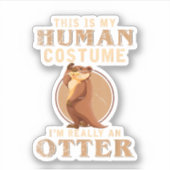 Grappige Dierenkostuum Dierentuinmedewerker Sticker (Voorkant)