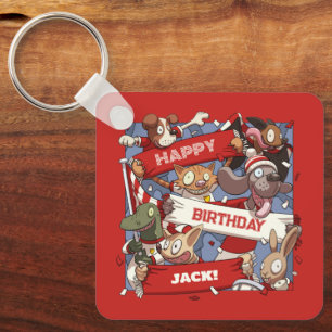 Grappige Dierenliefhebbers Gepersonaliseerde Verja Sleutelhanger