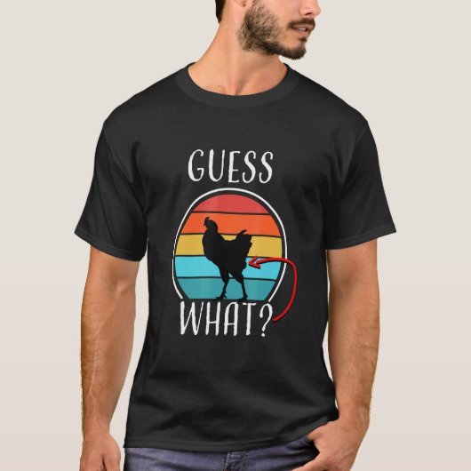 Grappige dierentuin raad wat kippenkont wit ontwer t-shirt (Voorkant)