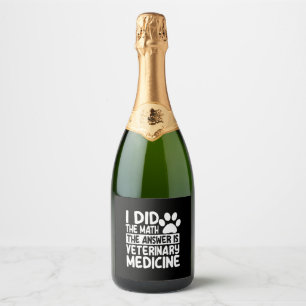 Grappige diergeneeskunde sparkling wijnetiket