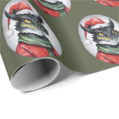 Grappige dierlijke kerstfavorieten - Dragon 1 Cadeaupapier (Rol Hoek)