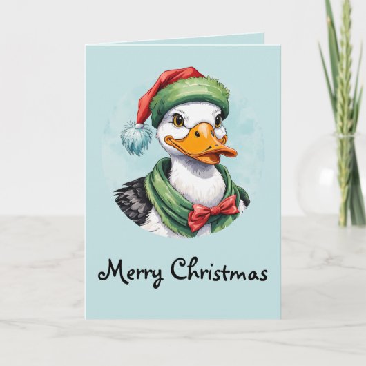 Grappige dierlijke kerstfavorieten - Duck 2 Kaart (Voorkant)