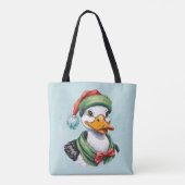Grappige dierlijke kerstfavorieten - Eend 2 Tote Bag (Achterkant)