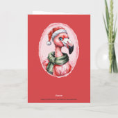 Grappige dierlijke kerstfavorieten - Flamingo 1 Kaart (Achterkant)