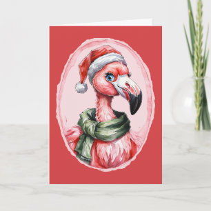 Grappige dierlijke kerstfavorieten - Flamingo 1 Kaart