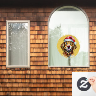 Grappige dierlijke kerstfavorieten - Hond 1 Raamsticker