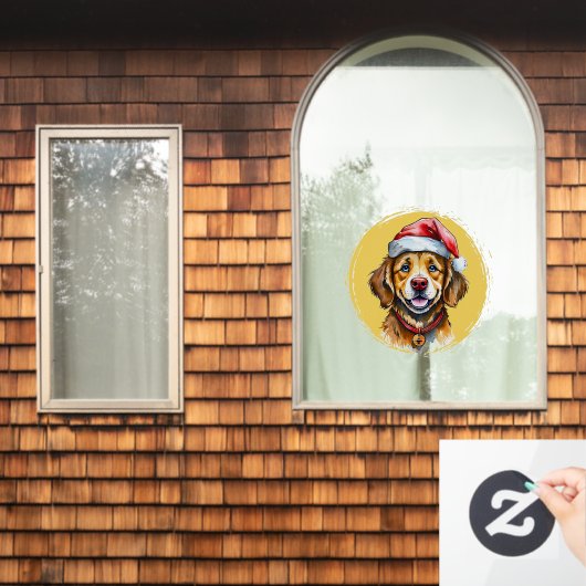 Grappige dierlijke kerstfavorieten - Hond 1 Raamsticker (Huis Raam)