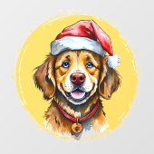 Grappige dierlijke kerstfavorieten - Hond 1 Raamsticker (Vel)