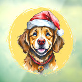 Grappige dierlijke kerstfavorieten - Hond 1 Raamsticker (Vel 3)