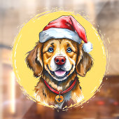 Grappige dierlijke kerstfavorieten - Hond 1 Raamsticker (Vel 2)