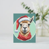Grappige dierlijke kerstfavorieten - Lama 1 Briefkaart (Staand voorkant)