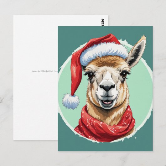 Grappige dierlijke kerstfavorieten - Lama 1 Briefkaart (Voorkant / Achterkant)