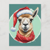 Grappige dierlijke kerstfavorieten - Lama 1 Briefkaart (Voorkant)