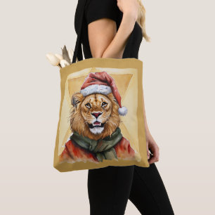 Grappige dierlijke Kerstfavorieten - Leeuw 1 Tote Bag
