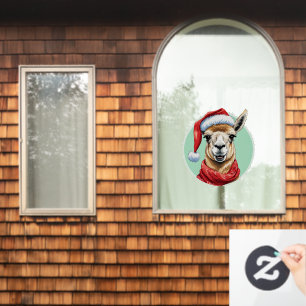 Grappige dierlijke kerstfavorieten - Llama 1 Raamsticker