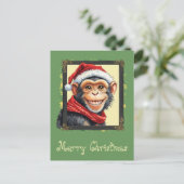 Grappige dierlijke kerstfavorieten - Monkey 2 Briefkaart (Staand voorkant)