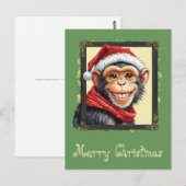 Grappige dierlijke kerstfavorieten - Monkey 2 Briefkaart (Voorkant / Achterkant)