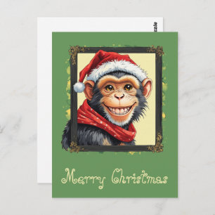 Grappige dierlijke kerstfavorieten - Monkey 2 Briefkaart